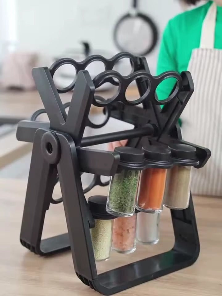 18-Jar Rotating Spice Rack Organizer – 360° Revolving Kitchen Spice Storage Stand