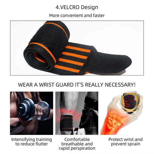 Adjustable Gym Wrist Wrap with Thumb Loop – Elastic Wrist Support for Weightlifting & Fitness