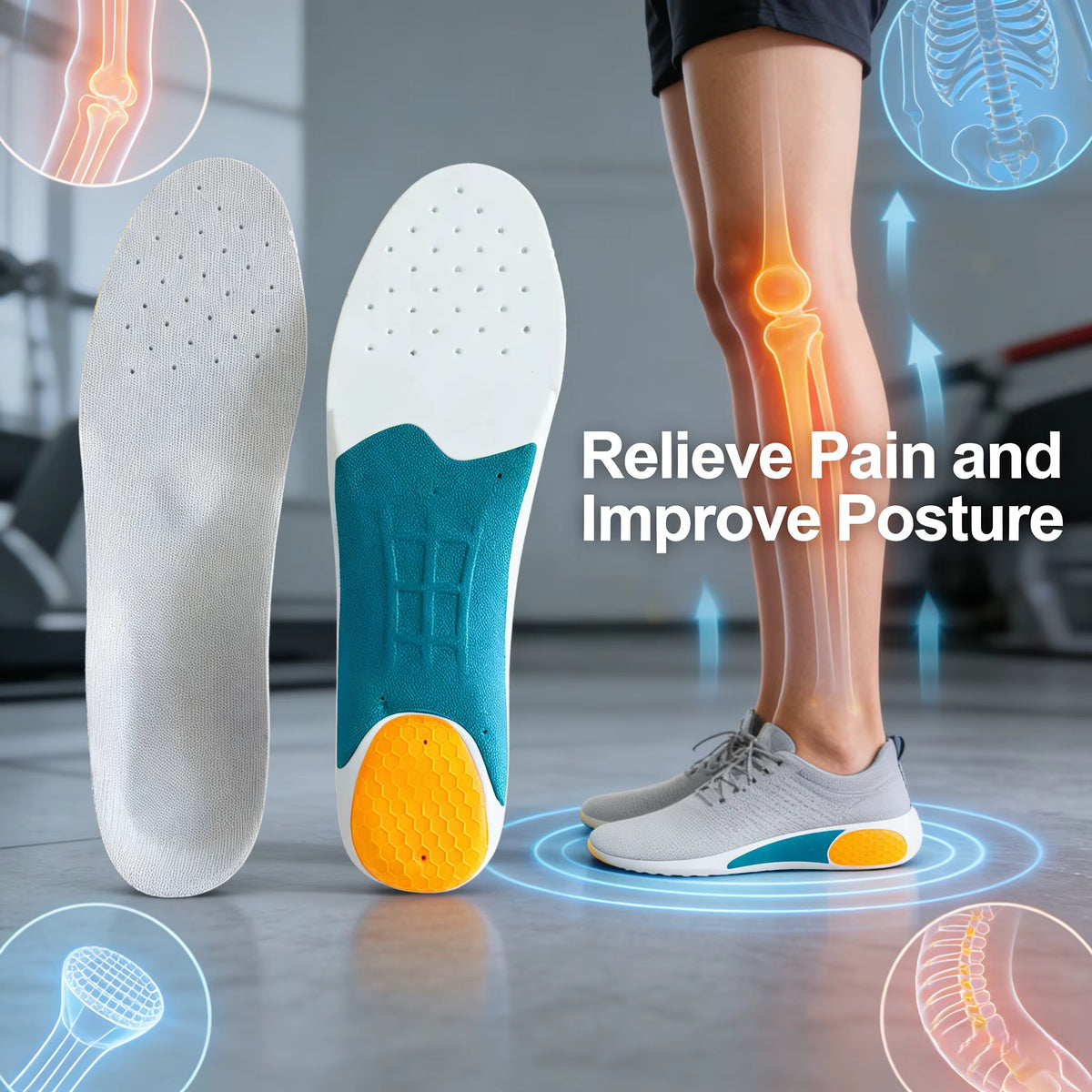 Orthopedic Heel & Arch Support Insoles – Cushioned Shoe Inserts for Men & Women