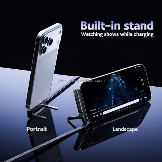 240W Type-C Fast Charging Cable with Built-In Phone Stand – High-Speed Data Transfer