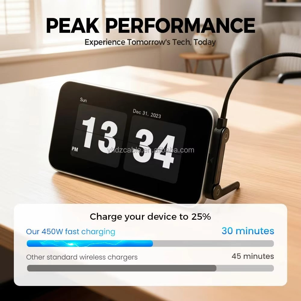 240W Type-C Fast Charging Cable with Built-In Phone Stand – High-Speed Data Transfer
