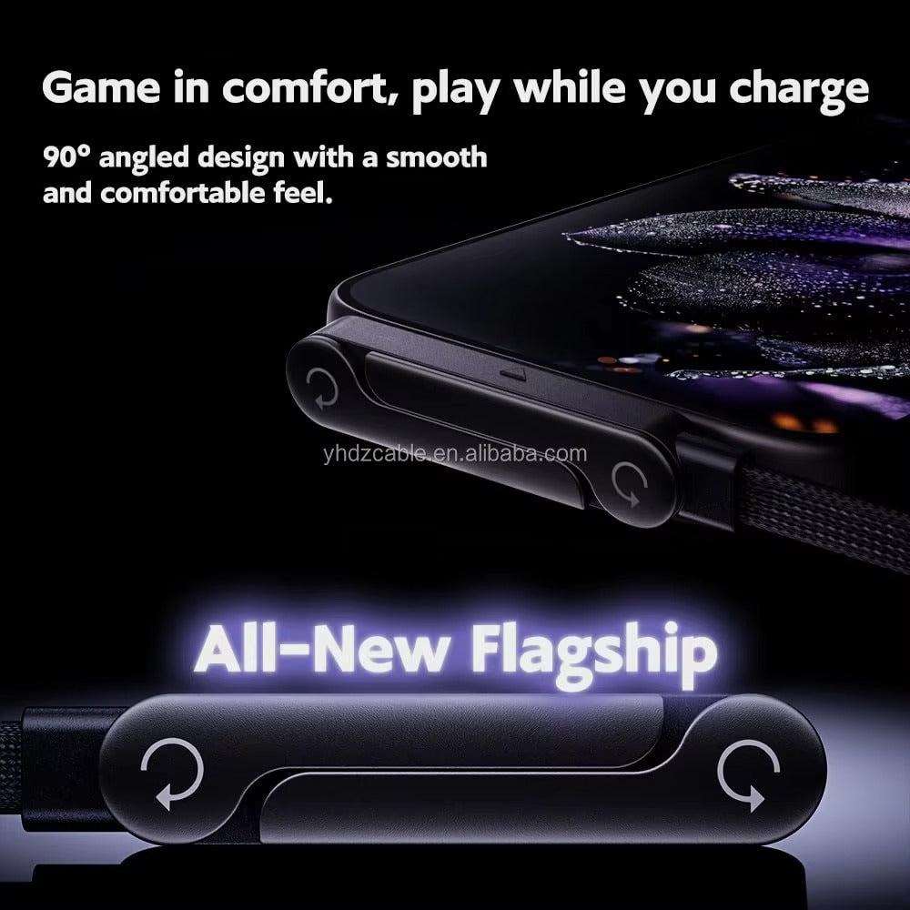 240W Type-C Fast Charging Cable with Built-In Phone Stand – High-Speed Data Transfer