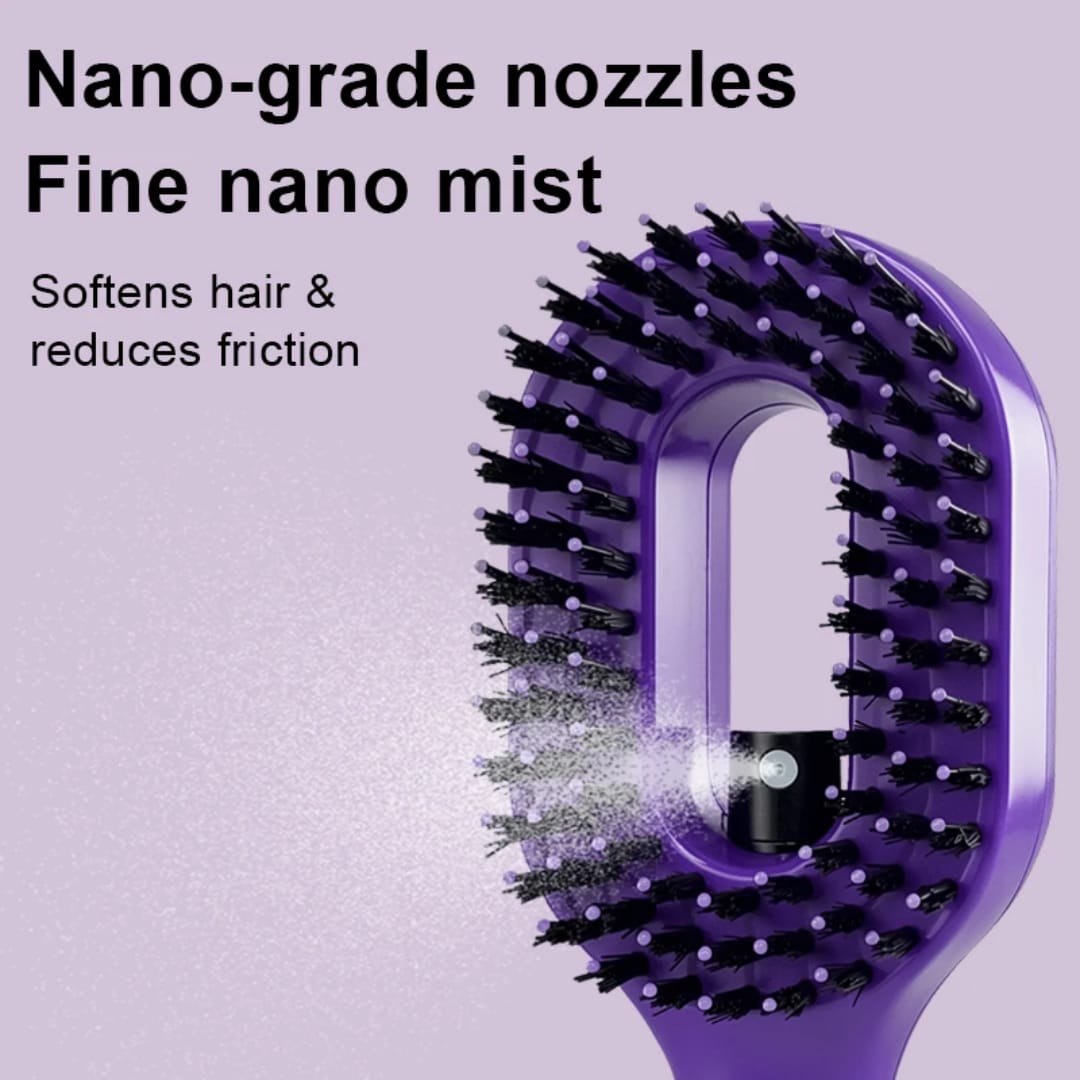 2-in-1 Spray Hair Brush – Fine Mist Detangling Comb for All Hair Types