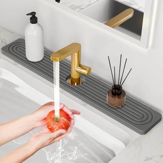 Quick-Dry Sink Faucet Mat – Diatomaceous Earth Water Absorbent Splash Guard