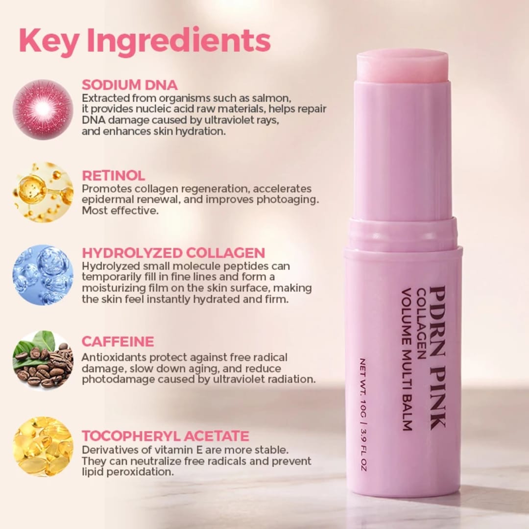 PDRN Pink Collagen Multi Balm Stick – Hydrating & Firming Skin Balm