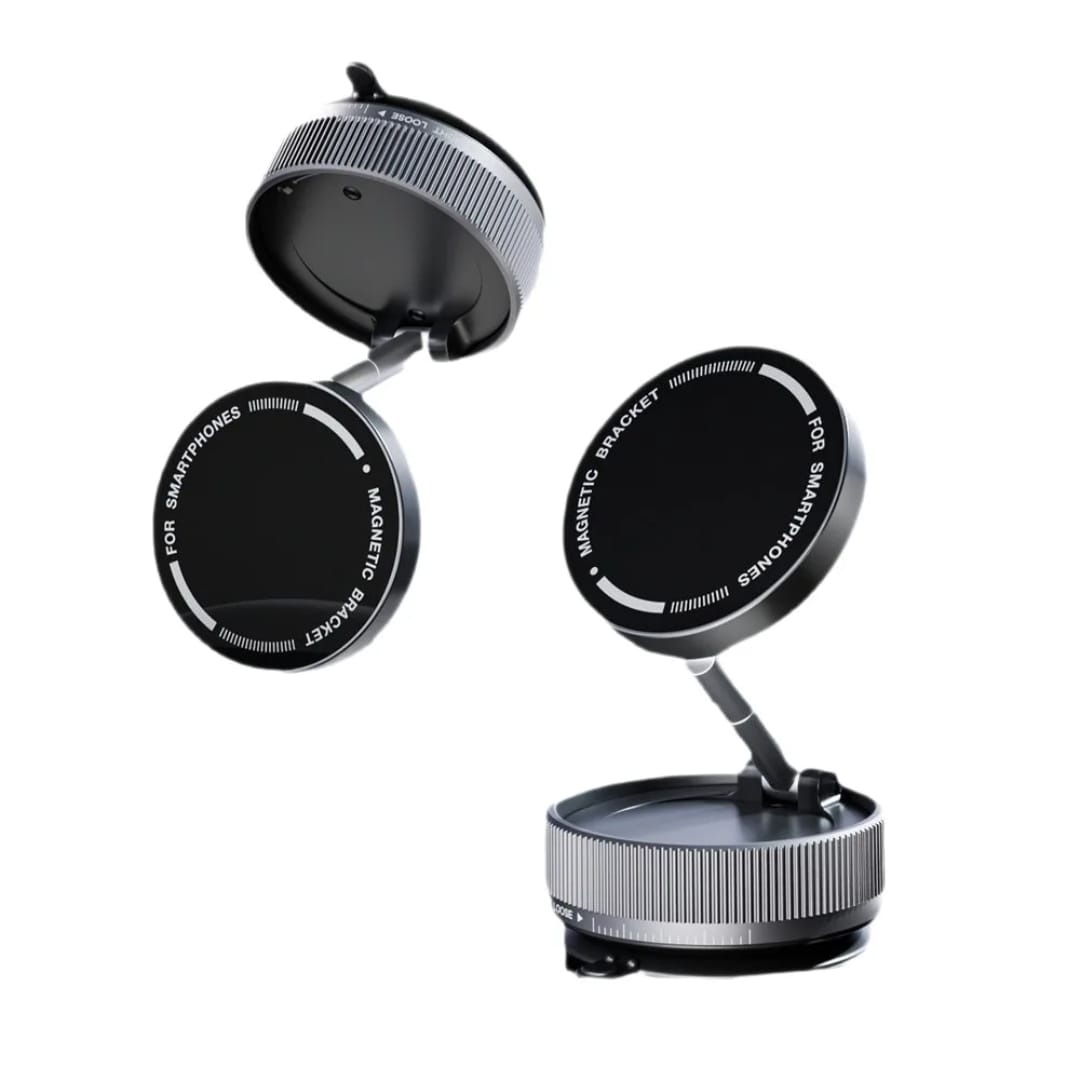 Vacuum Magnetic Folding Phone Holder – 360° Adjustable Car & Desk Smartphone Mount