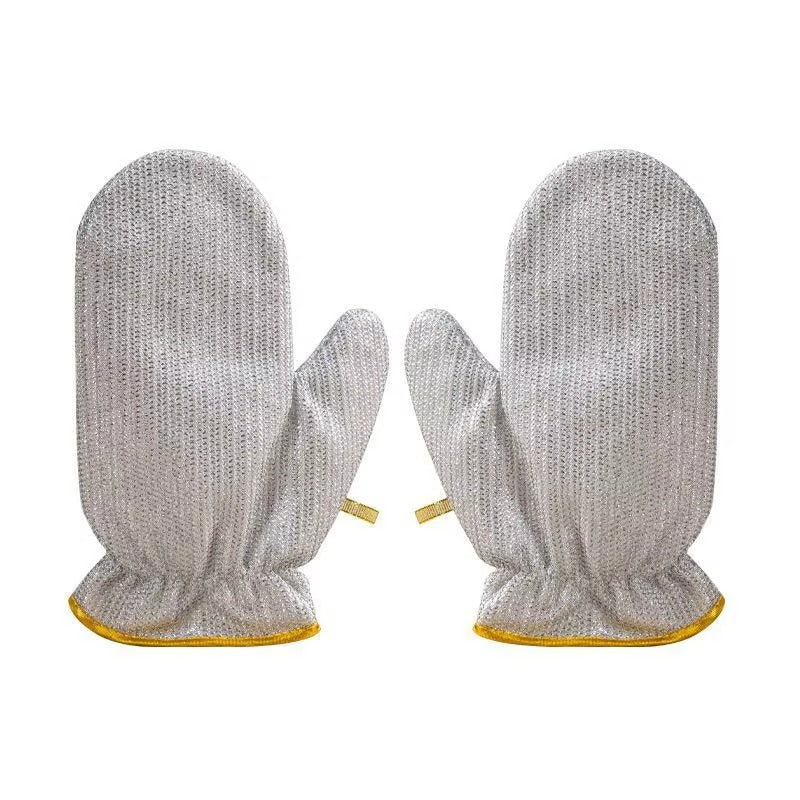 Silver Wire Multipurpose Cleaning Gloves – Scrubbing, Dishwashing & Heat-Resistant Kitchen Gloves