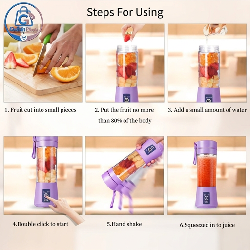 Portable USB Rechargeable Mini Blender – Personal Smoothie & Juice Maker